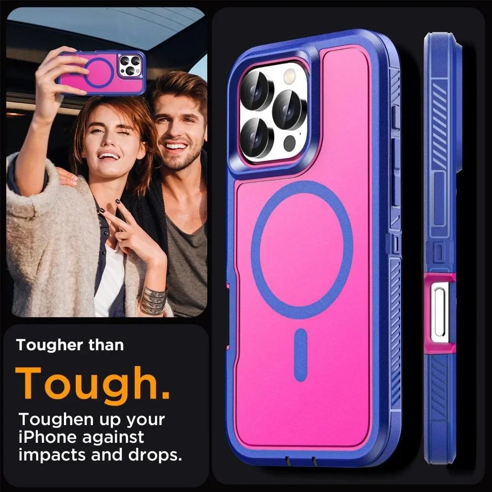 Роскошные магнитные бронированные чехлы Ott для IPhone 17 16 15 14 Plus 13 12 11 Pro Max Коробка Ударопрочный Зарядка Прочный Защитный Чехол