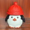 Yousheng Christmas Penguin Candy Storage Box Red Hat Penguin Chocolate Goodies Snack Container Figurine Statue Resin Ornament