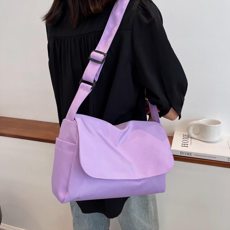 Холщовые сумки через плечо, молодежная мода, повседневная, большая вместимость, женская сумка через плечо, однотонные женские дорожные сумки-мессенджеры