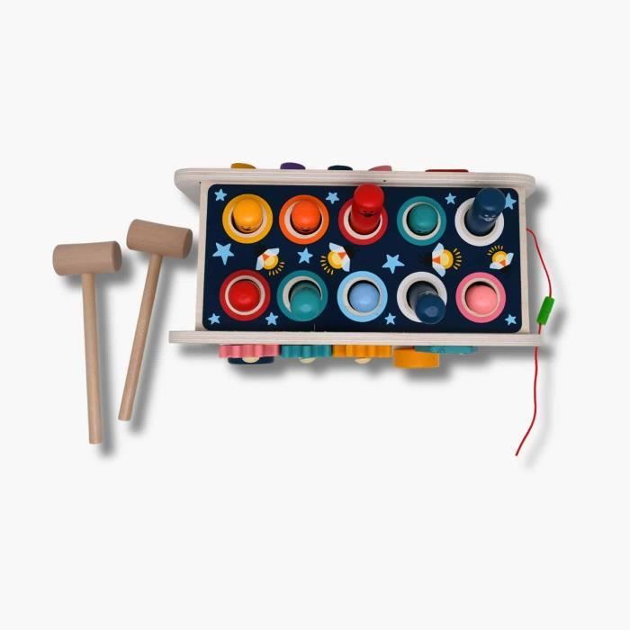 Игрушка - CREATIVPAD - Деревянная машинка с 2 молотками - Белый - Интерьер - 3 года