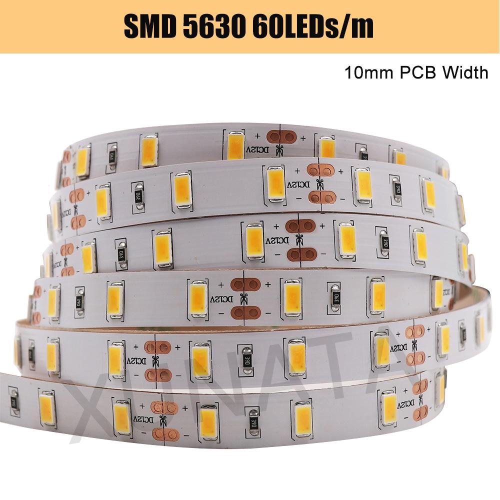 Светодиодная лента 5M 12V водонепроницаемая SMD5050 2835 гибкая лента 60-480 светодиодов/м теплый белый для домашнего декора