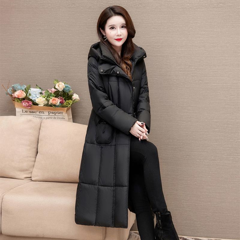 Пуховик для женщин Новое осенне-зимнее толстое пальто средней длины выше колена для женщин