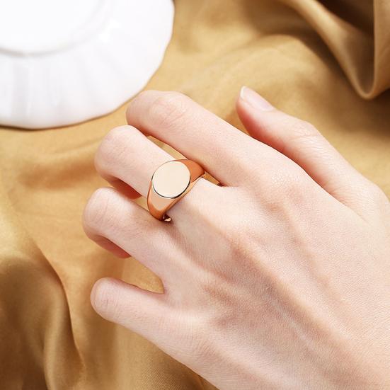 Retro Ring Pure Color Polished Titanium Steel Round Surface Simple Style Multi Sizes Anti-Rust Lightweight Finger Jewelry