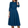 Women's Casual And Fashionable 3/4 Sleeve Pocket With Back Zipper Dress
