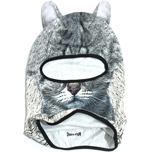 3D Animal Face Mask with Ears, Quick-Drying Full Face Balaclava/Balaclava for Airsoft, Cycling, Motorcycles, Outdoor Activities, and Cosplay (Cat)