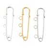 30pcs Brooch Pins with 3 Holes Safety Pins Brooch Heavy Duty Kilt Pins Fasteners for DIY Crafts Sewing Clothing Blanket