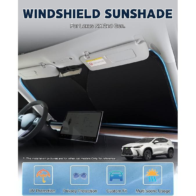 Karltys Sunshade for Lexus NX NX250 NX350 NX350h NX450h+ 2022 2023 2024 Accessories Windshield Sun Shade UPF50+ Foldable Front Window Cover 240T
