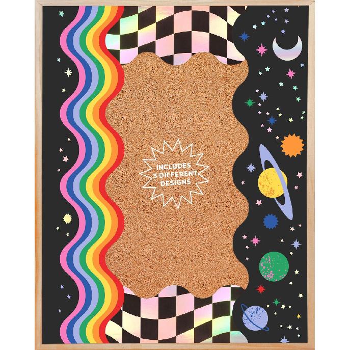 xo, Fetti Outer Space Bulletin Board Trim Set, 72 feet, 60 Pieces | Chalkboard Border, Classroom Decorations, School Planets Sign, Science Banner,