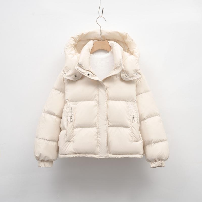 Short down jacket women's winter new regular simple hooded warm bread jacket