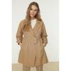 Brown Pocket Detailed Woven Trench Coat TCTSS22TR0019