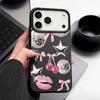 Cherry Bowknots Lips Disco Ball Pattern Case For iPhone 17 Pro Max iPhone 16 Pro Max 15 14 13 12 11 16E Air Luxury Leather Texture Silicone Cover