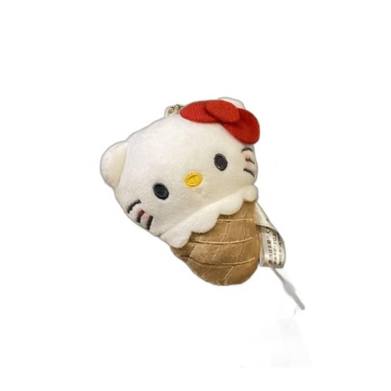 Short Plush Hello Kitty Ice Cream Decor Plushie For School Bags And Collectors