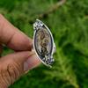 Gift For Her 925 Silver Natural Turritella Agate Promise Flower Adjustable Ring