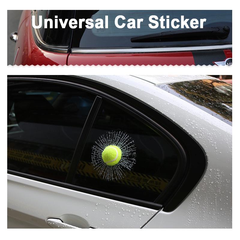Tennis Car Sticker Universal Creative Personality Football Baseball Golf Billiards Rear Window Decoration Windshield ABS Sticker