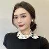 Шарфы с принтом Жемчужная магнитная застежка Шарф с цветочным принтом Шелковый шарф Элегантный шарф в горошек Пляж