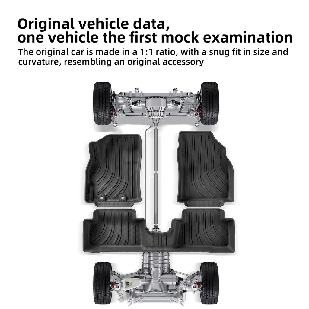 LUCKEASY Left Drive for Toyota Yaris Cross 2022 -2026 TPE Car Floor Mats Trunk Pad  Backrest Liner Interior Accessories Black