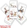 12/24pcs Funny Christmas Cards with Envelopes -Holiday Greeting Card Set - Blank Inside for Personal Messages - Festive Santa