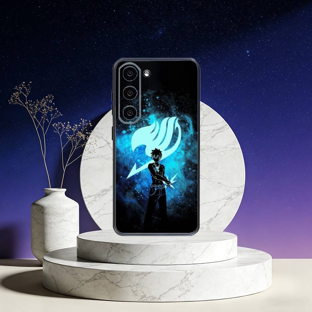 Anime F-Fairys LOGO T-Tail Phone Case For Samsung Galaxy A73,A72,A71,A70,A53,A52,A51,Others Soft Black Cover