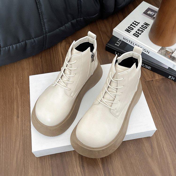 Fashion Hot Selling Riding Boots Woman 2025 Autumn Winter New Fashion Thick Sole Simple British Style Brown Fashion Ankle Boots Woman