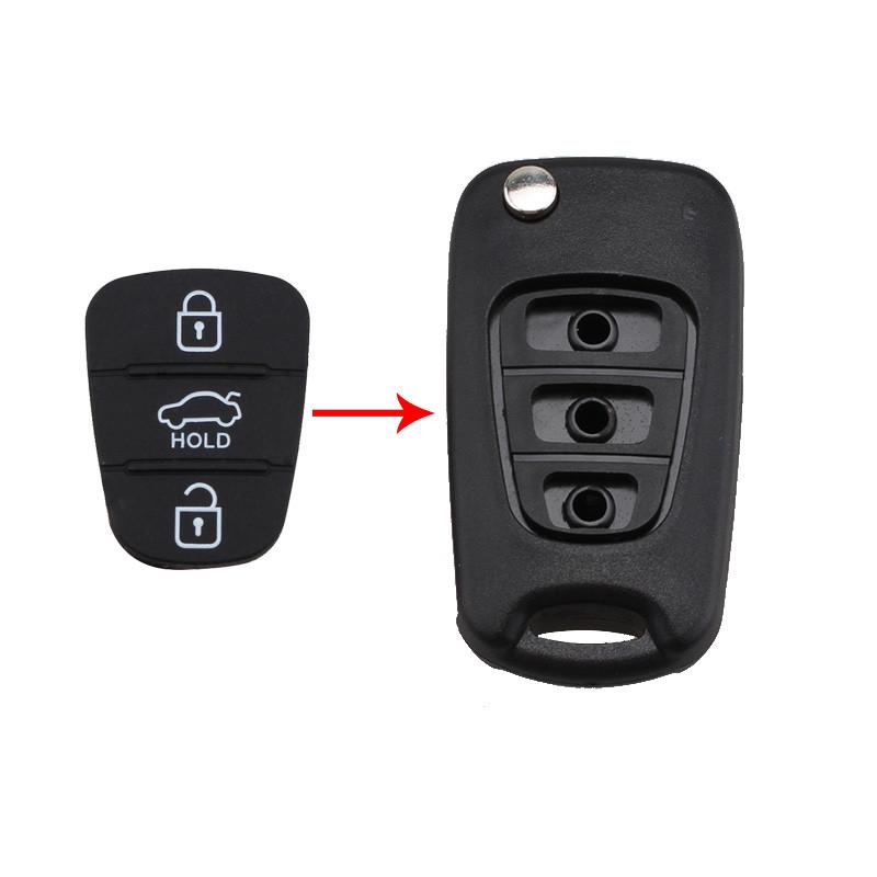 3 Buttons Rubber Pad Insert Replacement Fit for Hyundai Solaris Accent Tucson l10 l20 l30 Kia Rio Flip Remote Car Key ShellGood product