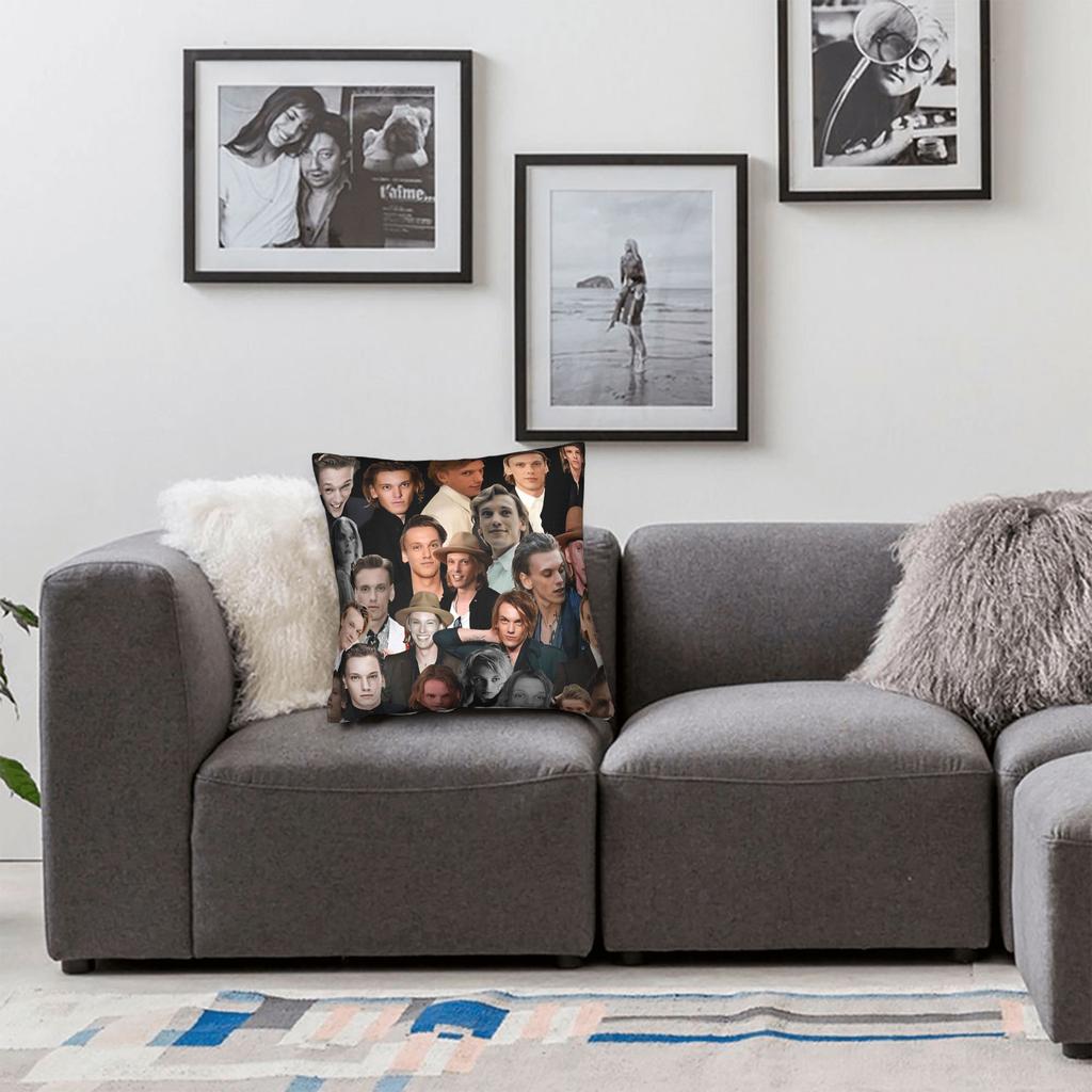 Jamie Campbell Bower Photo Collage Pillow Cover Design Cushion Cover Vintage Pillow Case For Chair Sofa Home Decor