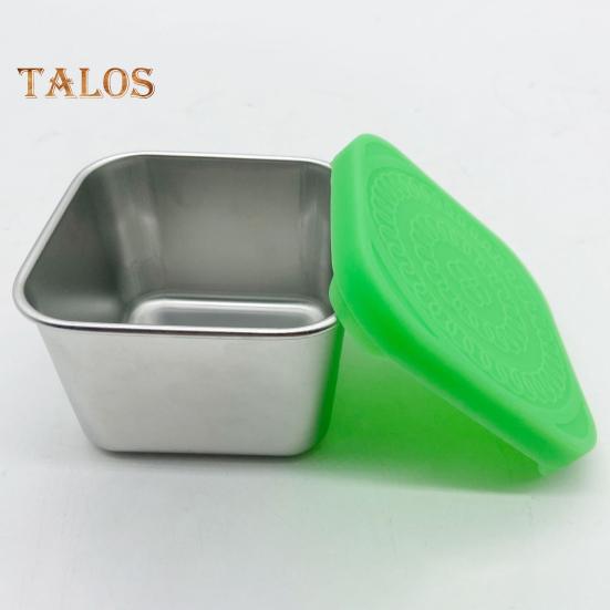 1 комплект, герметичный портативный контейнер для хранения продуктов из нержавеющей стали с силиконовой крышкой для офисных путешествий, 1 комплект