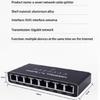 Высокоскоростной 7-портовый концентратор-разветвитель RJ45 Ethernet, поддержка передачи данных 1000 Мбит/с, корпус из АБС-пластика