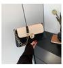 Retro Color Block Shoulder Bag 2024 New Trend Street Style Pu Material Medium Size
