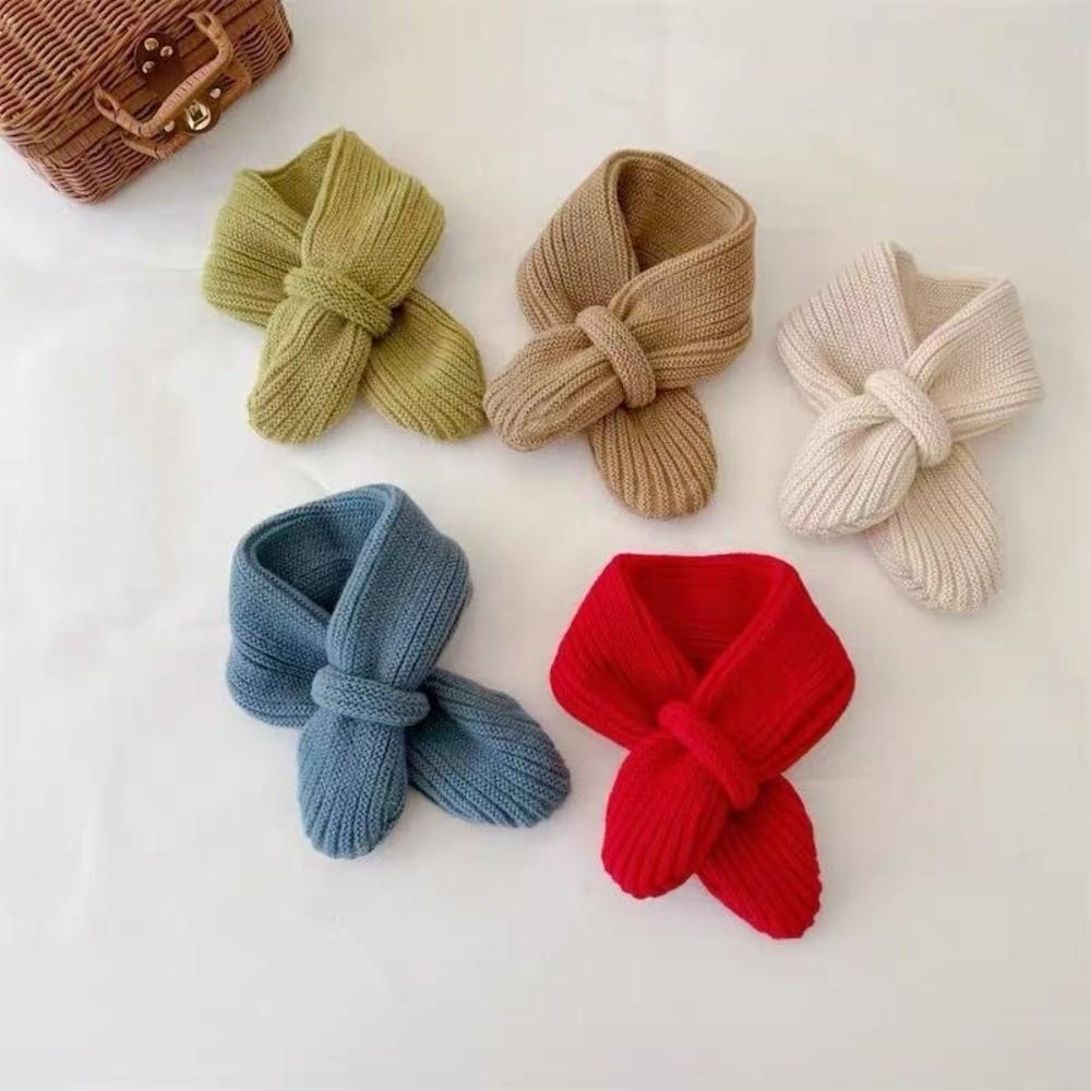 New Windproof Neck Warmer Warm Solid Color Knitted Scarf Coldproof Knitted Scarves Bib Outdoor Sports