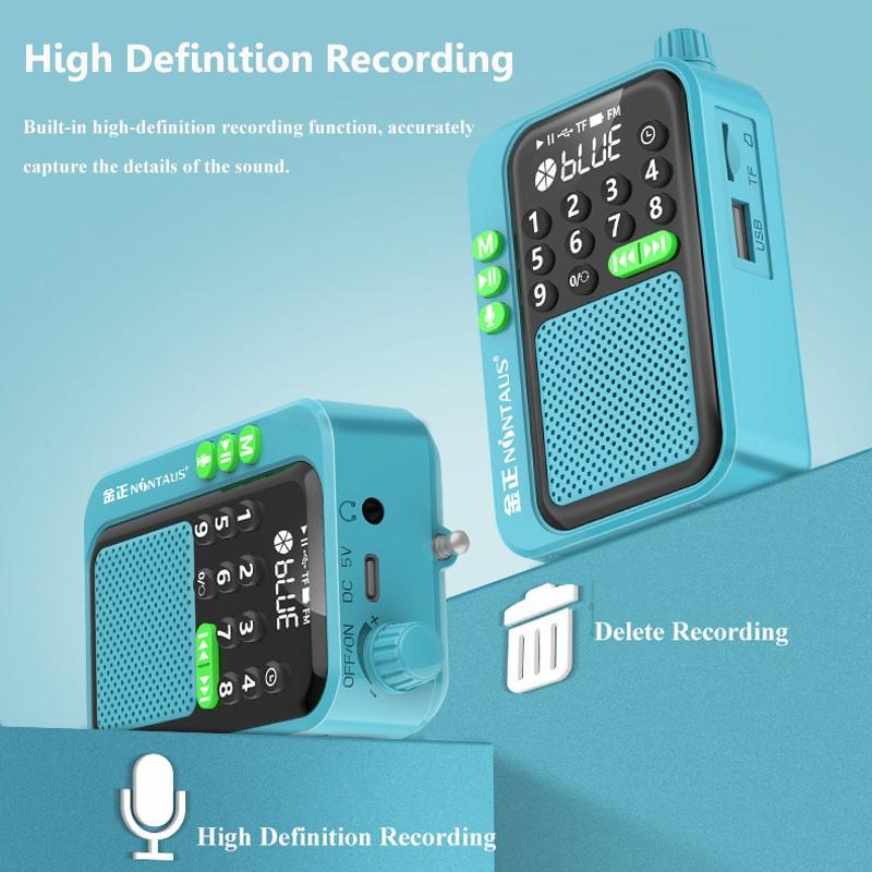 5 Вт Портативное FM-радио Беспроводной Bluetooth-динамик TF-карта USB-накопитель Музыка MP3-плеер