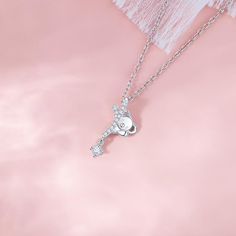 Ожерелье с коалой, женская мода, легкая, роскошная, милая, с коалой, цепочка на ключицу из нержавеющей стали