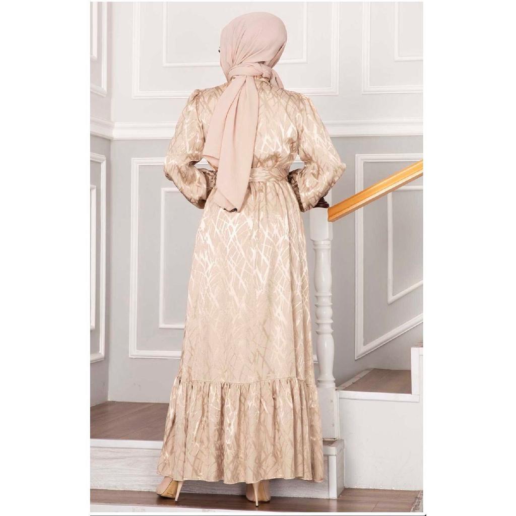 Stoney Jacquard Hijab Evening Dress