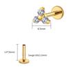 Right Grand ASTM F136 Titanium 16G Triple CZ Cartilage Helix Earring Trinity CZ Tragus Stud Conch Earlobe Lip Piercing Jewelry