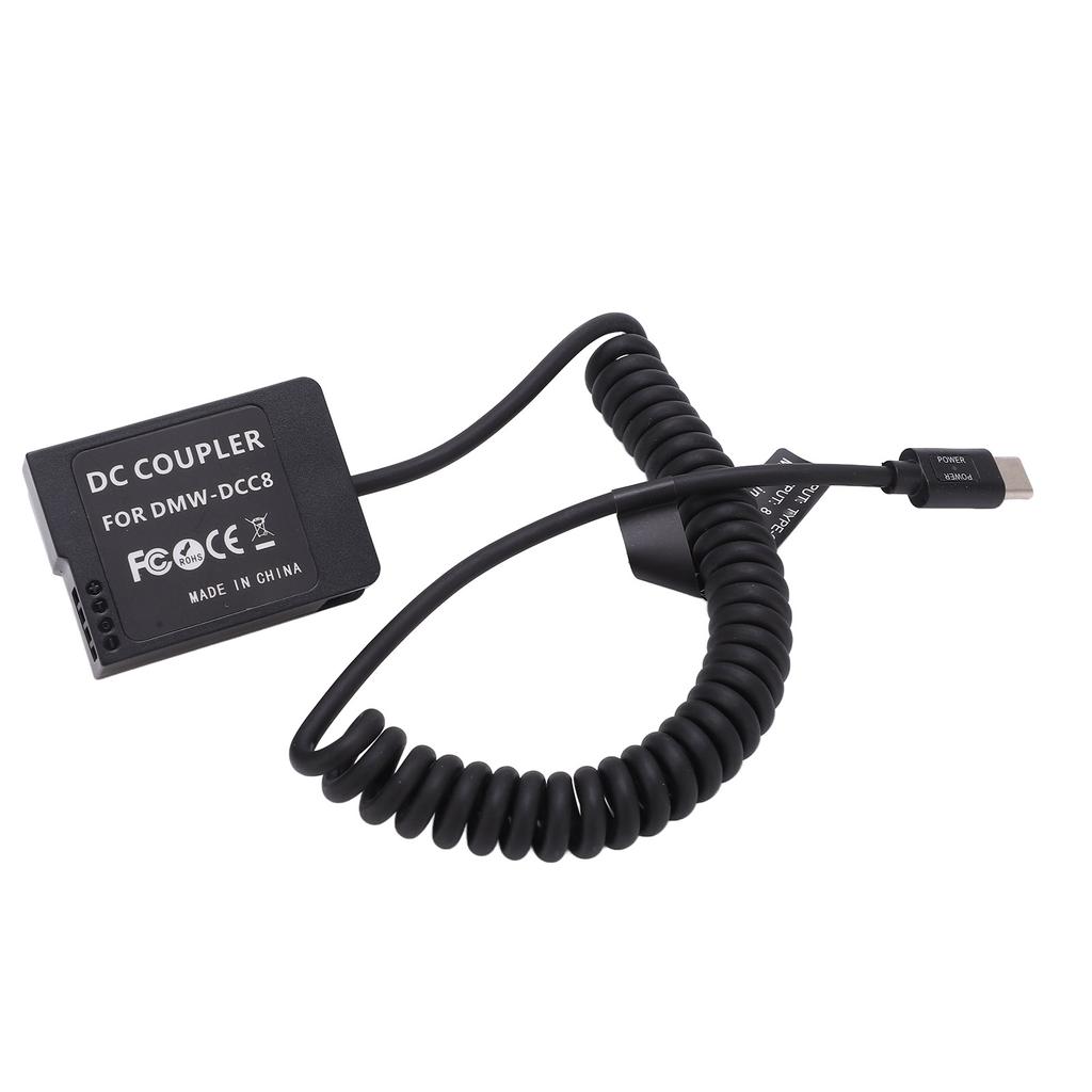 Тип C DMWDCC8 Полностью декодированный адаптер-муфта для аккумулятора-пустышки с гибким пружинным кабелем для камеры G5