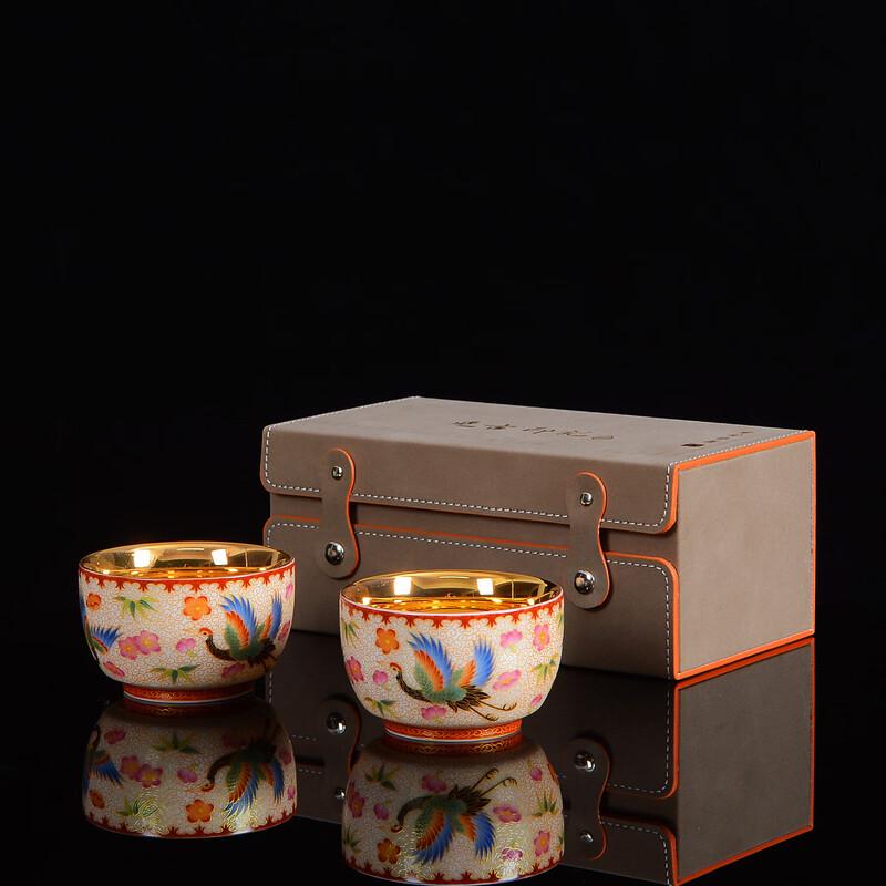 Chaxun Gilded Wood Dragon & Phoenix Personal Teacup