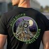 Tactical Operator T-Shirt Men Skull with Night Vision Goggles & Wolf Pelt  Short Sleeve Cotton Tops Summer Casual Men‘s T Shirt