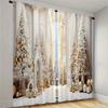 2Pcs Christmas Present Luxurious Christmas Decoration Curtains Festive Digital Print Holiday Decor Living Room Bedroom Kitchen