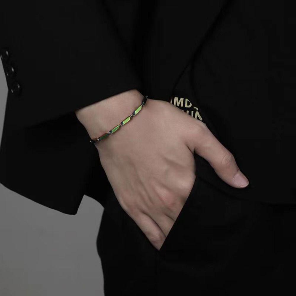 Хип-хоп Простая Личность Изысканный Мужской Браслет Ромбовидная Цепь Корейские Украшения Геометрический Браслет