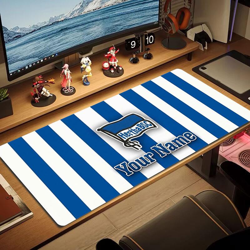 Hertha BSC Custom Name Large Size Mouse Pad Large Gaming Table Cushion Non-slip Laptop Tablet Big Mousepad XXL Mat Mini PC Playmat With Lock edge