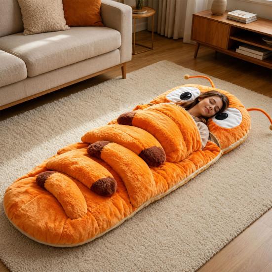 Yousheng Funny Caterpillar Sleeping Bag, Wearable Hugging Cocoon Lounger, Full Body Wrap, Cozy Sleep Sack for Naps Reading Dorm Travel