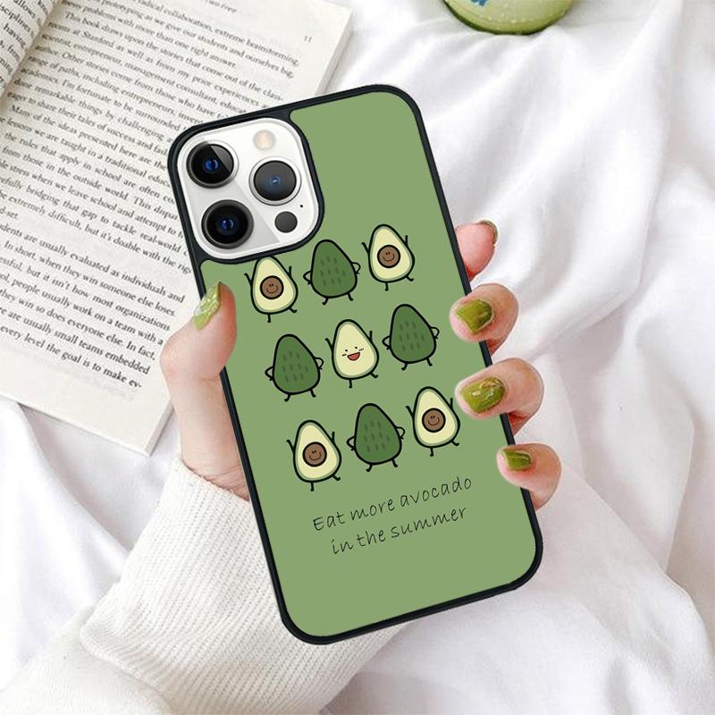 Cute Avocado Phone Case for iPhone 17 Air 16 PRO MAX 15 14 PLUS 12 11 13 Back Cover Fundas Shell coque