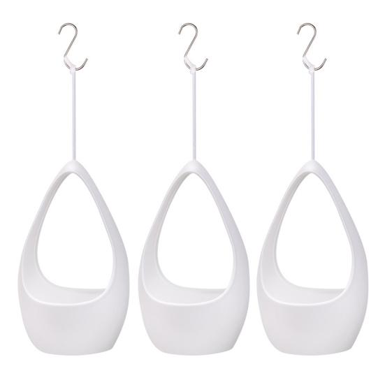 Подвесной цветочный горшок в форме капли с дренажным отверстием, подвесная корзина для растений с металлическим крючком для внутреннего и наружного декора сада