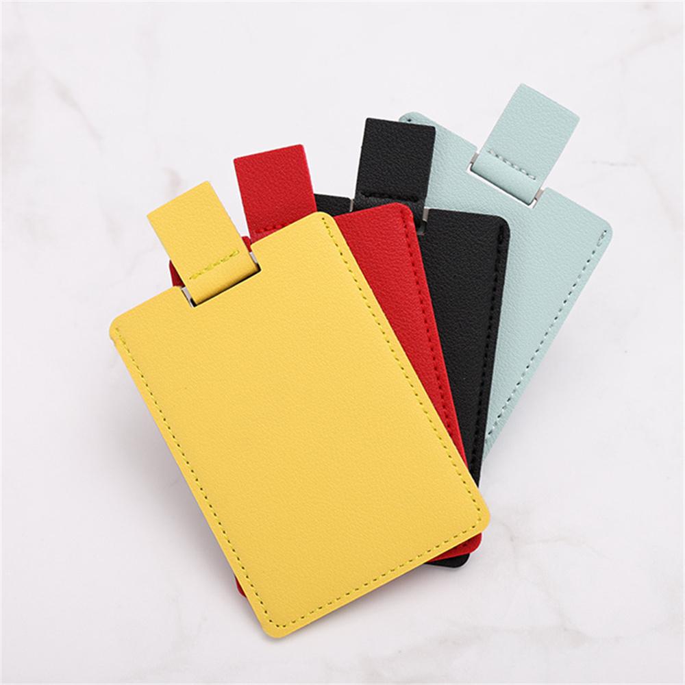 Stainless Steel Ultra-Thin Makeup Mirror Portable Vanity Mirror Compact Pocket Hand Mirror Pu Leather Cosmetic Mirrors 2025