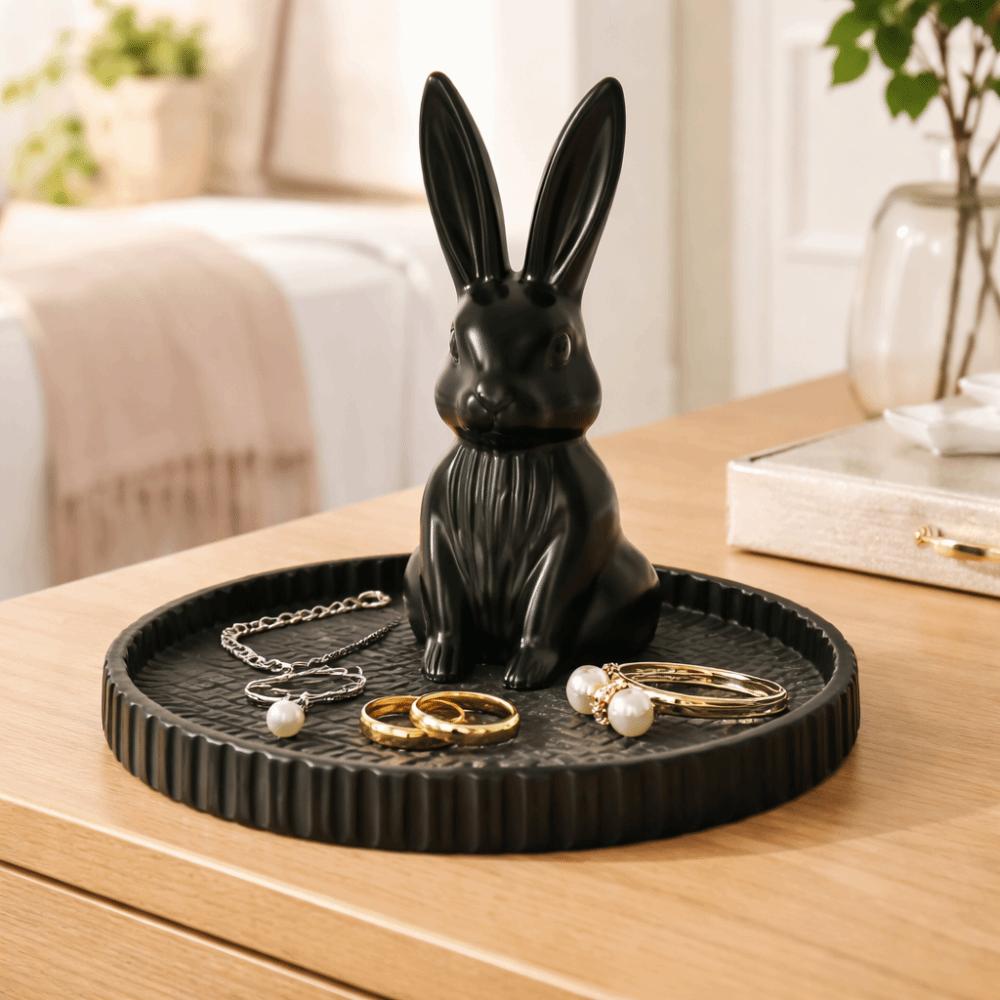 Cartoon Jewelry Storage Tray Animal Shaped Earrings Ring Display Dish Cute Bunny Ornament Gift