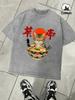 Cat That Likes To Eat Noodles Printed Washed TShirts Men Cotton Casual T Shirt Summer Clothing ONeck AllMatch Short Sleeve