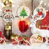 10/50 шт. 3,5 дюйма DIY деревянные рождественские украшения DIY рождественские украшения подвесные украшения рождественские деревянные подвески круглые