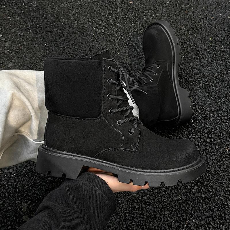 Повседневные ботинки Мартин мужские высокие короткие ботинки уродливые милые большеголовые ретро рабочие ботинки на толстой подошве британские ботинки-ревень 23369-J