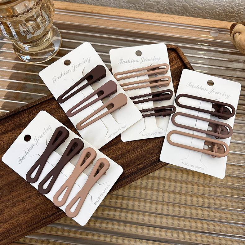 3/4 шт. набор, кофейные заколки для волос, бесшовные заколки для девочек, заколки для волос, BB зажимы, корейские модные женские заколки для волос, головные уборы, аксессуары для волос