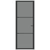VidaXL Porte intérieure 76x201,5 cm Noir Verre ESG et aluminium 350560