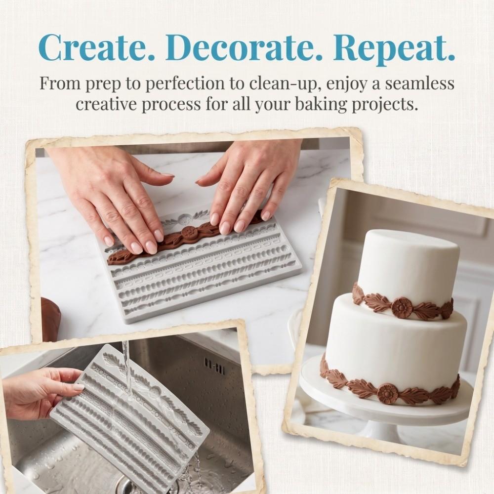 Non Stick Hemp Rope Mold Embossed Pattern Macrame Mold Baking Tool Clay Mold Cake Decorating